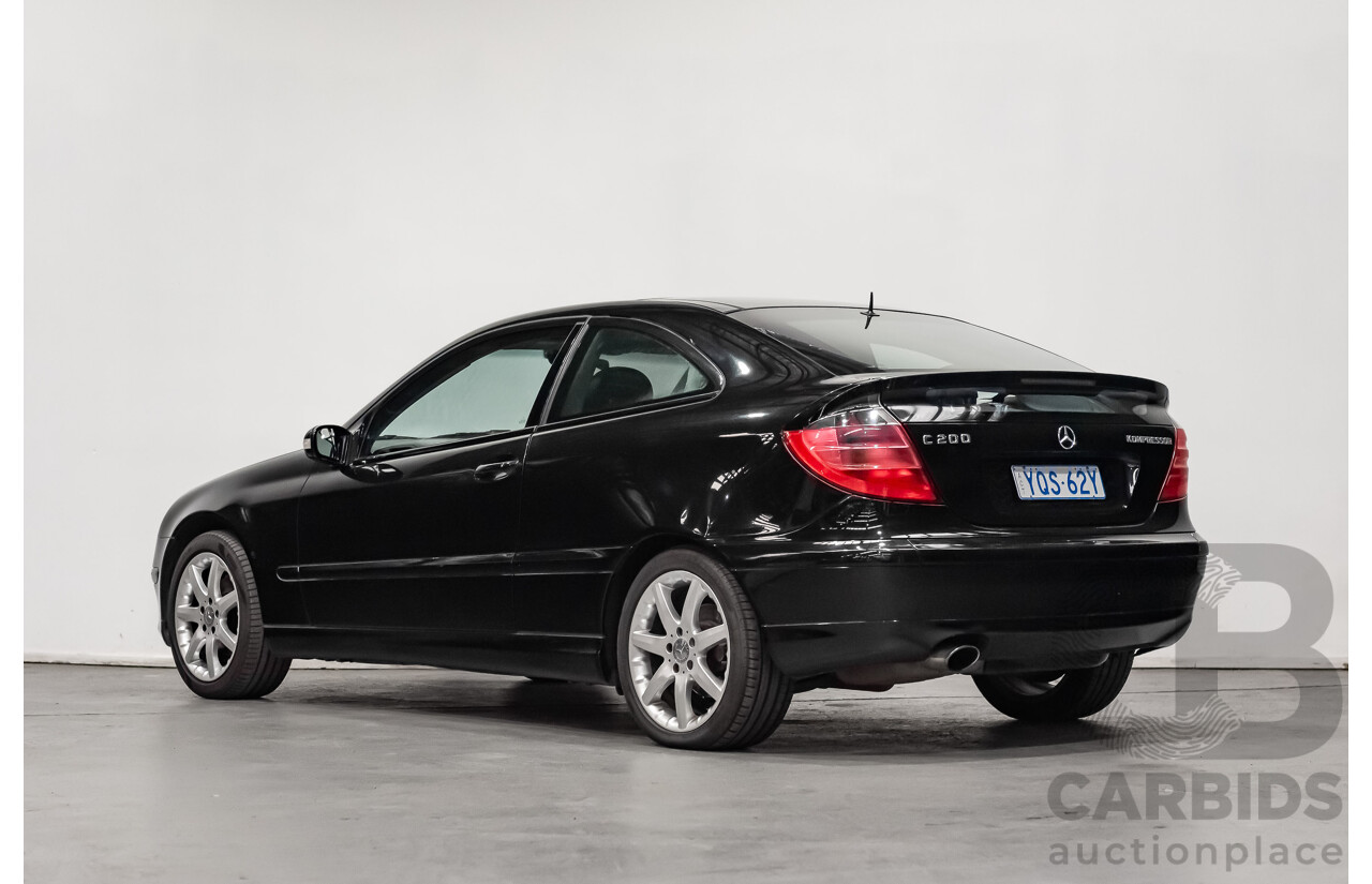 12/2002 Mercedes-Benz C200 Kompressor CL203 2d Coupe Obsidian Black Supercharged 1.8L