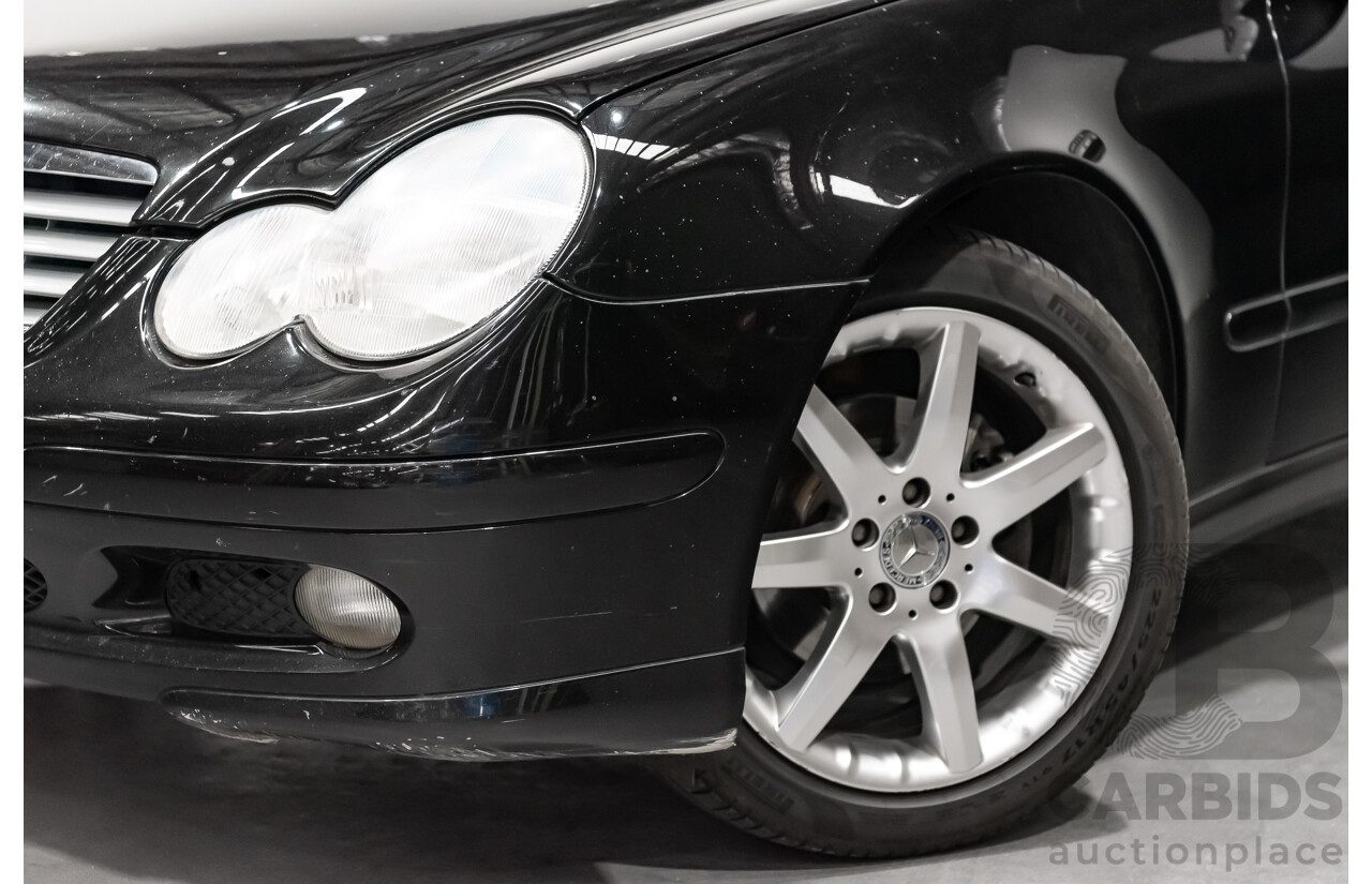 12/2002 Mercedes-Benz C200 Kompressor CL203 2d Coupe Obsidian Black Supercharged 1.8L