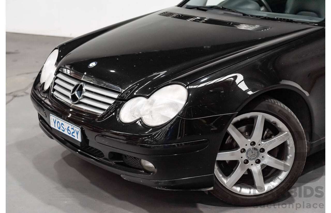 12/2002 Mercedes-Benz C200 Kompressor CL203 2d Coupe Obsidian Black Supercharged 1.8L