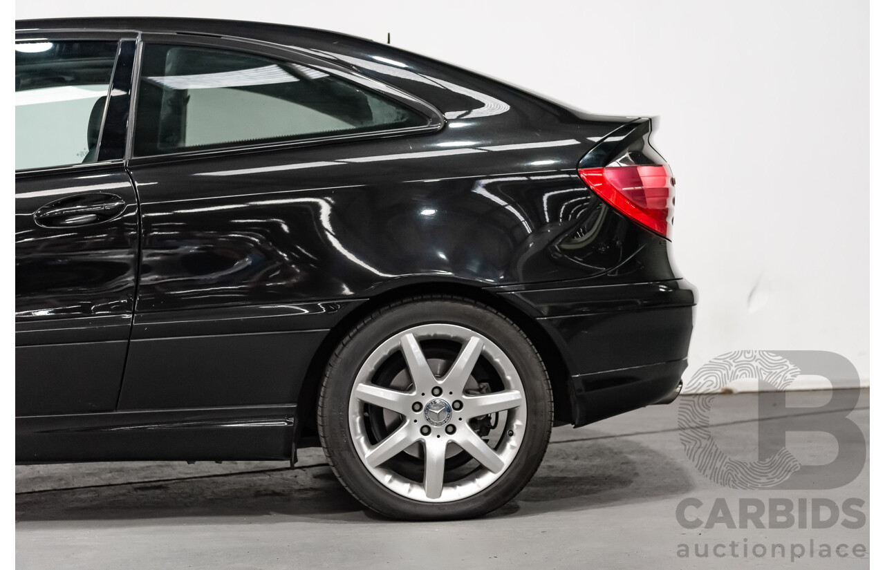 12/2002 Mercedes-Benz C200 Kompressor CL203 2d Coupe Obsidian Black Supercharged 1.8L