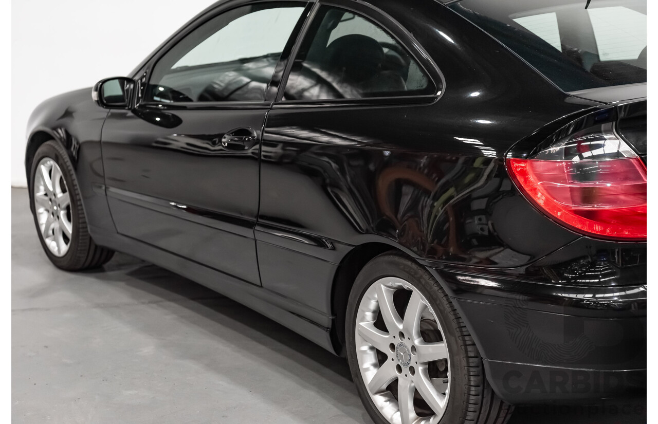 12/2002 Mercedes-Benz C200 Kompressor CL203 2d Coupe Obsidian Black Supercharged 1.8L