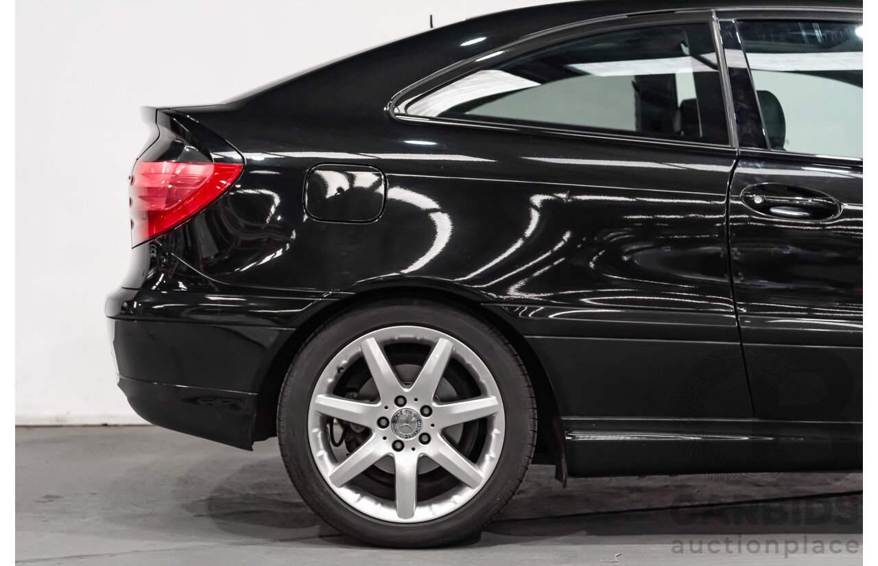 12/2002 Mercedes-Benz C200 Kompressor CL203 2d Coupe Obsidian Black Supercharged 1.8L