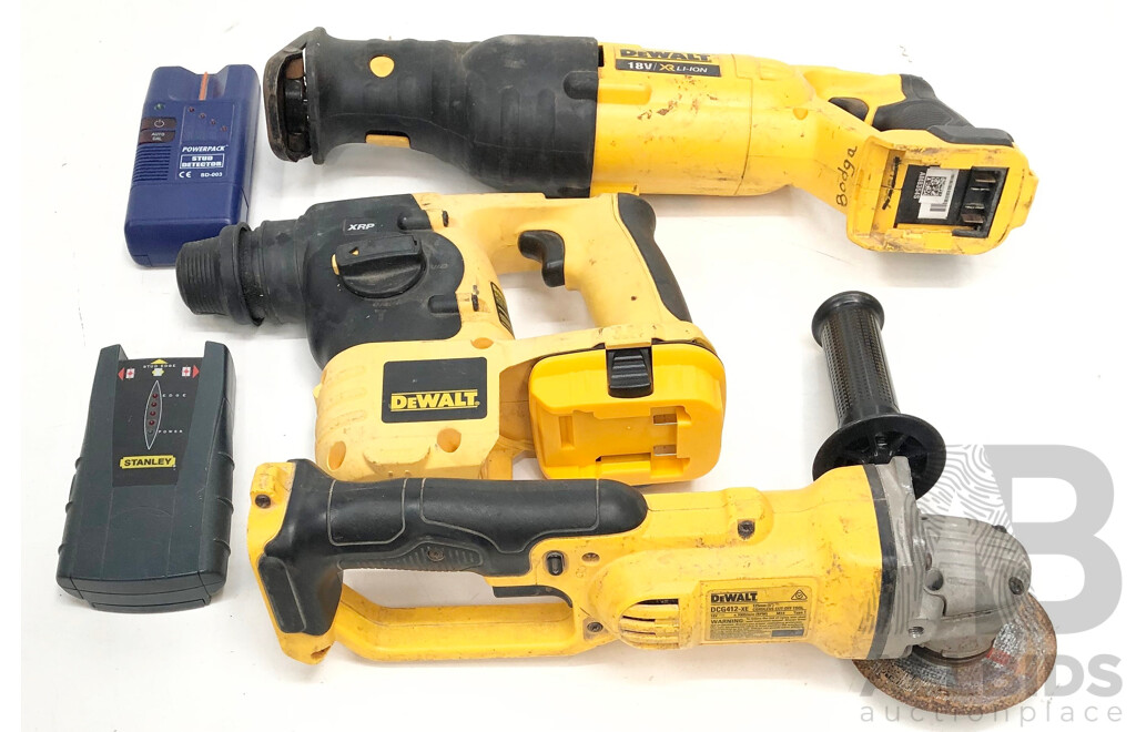 DeWalt 18V Lithium Ion Cordless Power Tools and Stud Finder Devices