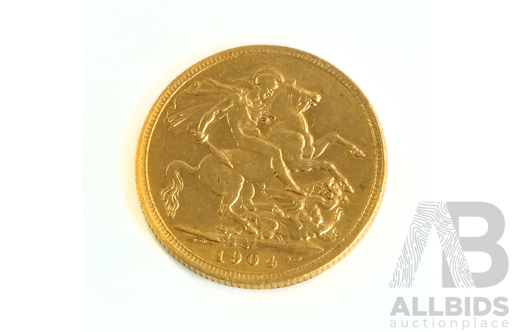 Australian 1904 Gold Sovereign, Sydney Mint