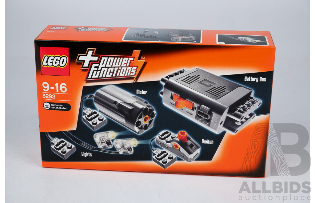 Lego Power Functions Set with Motor, Battery Box, Switch and Light, 8293, Sealed in Box