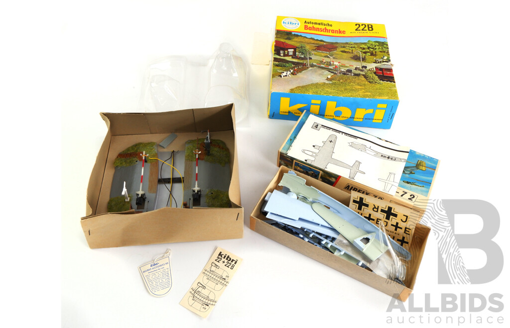 Vintage Kibri HO Scale Level Crossing and Airfix-72 1/72 Scale Dornier 217 E.2 Aircraft with Original Boxes