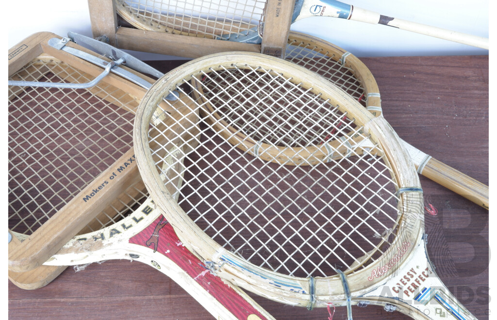 Four Vintage Tennis Raquets - Slazenger, PlayWell, Grays and Alexander