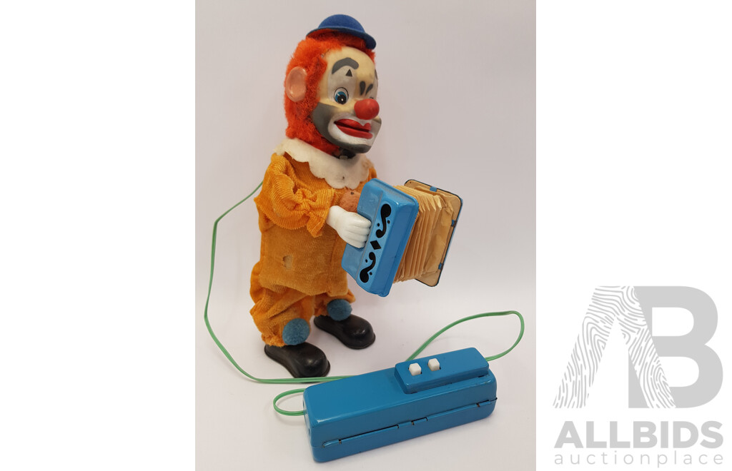 Vintage Happy N' Sad Magic Face Clown with Accordion