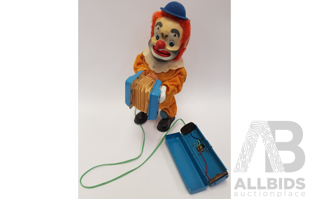 Vintage Happy N' Sad Magic Face Clown with Accordion
