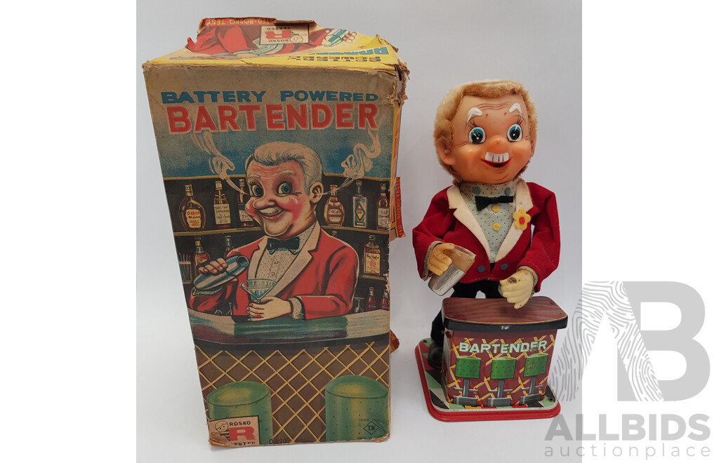 Vintage Battery Powered Bartender Toy