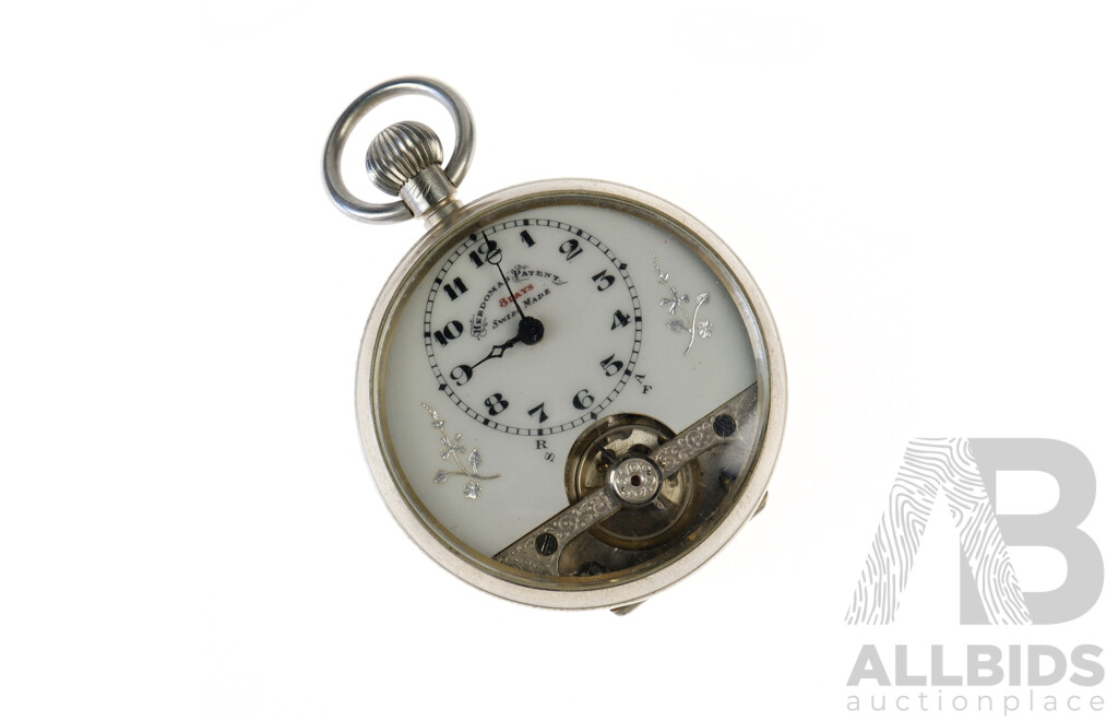 Vintage Hebdomas Patent Eight Days Pocket Watch, Swiss Made