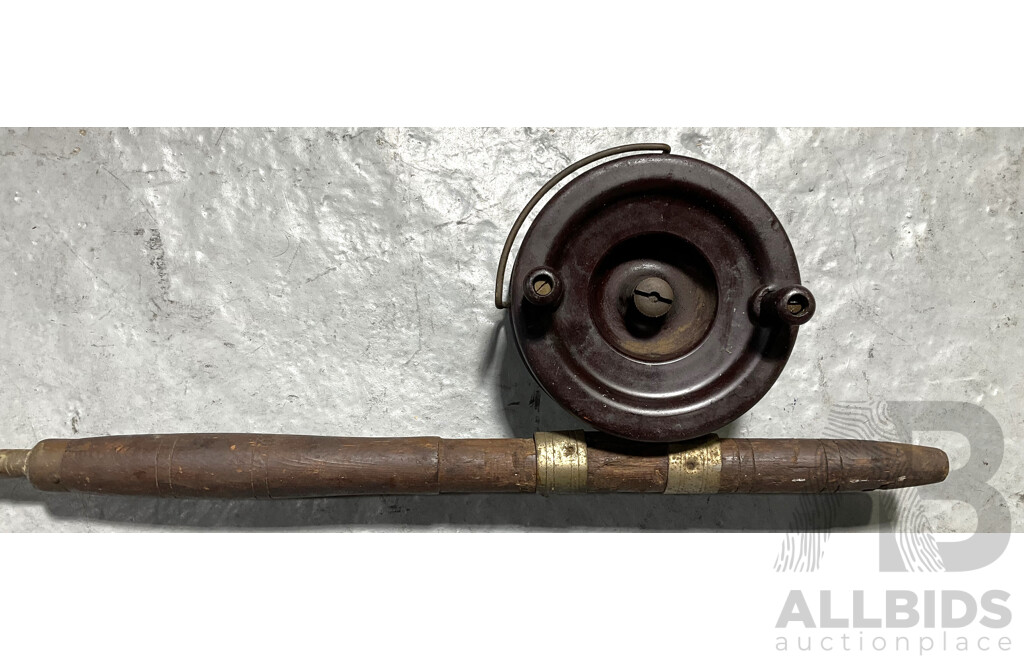 Antique French Fishing Rod with 'the Alpha' Reel