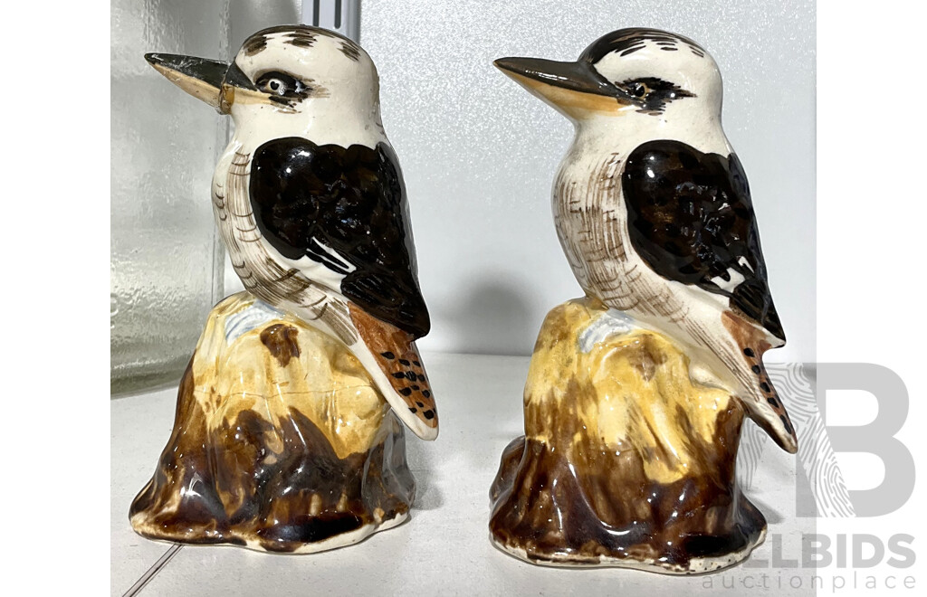 Two Australian Pottery Kookaburras in the Style of Grace Seccombe