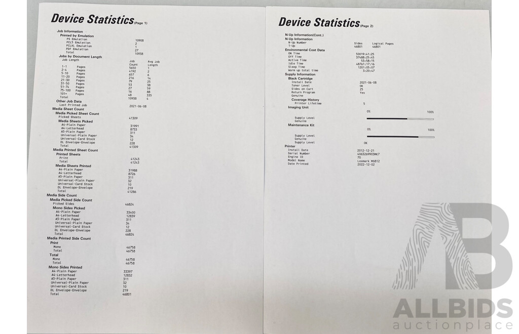 Lexmark (MS812dn) Black & White Laser Printer