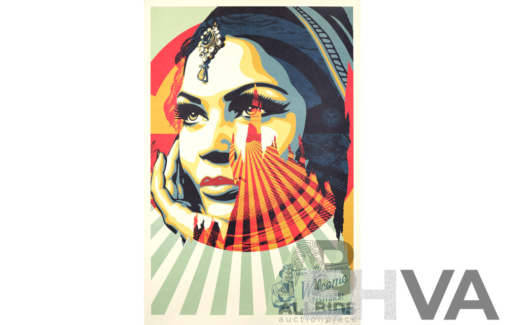 Shepard Fairey (Born 1970, American) Target Exceptions, Offset Lithograph, Hand Signed