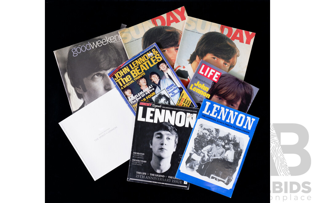 Collection of John Lennon Magazine and Paper Tributes Including White Feather the Spirit of John Lennon, Uncut Legends, Lennon the Echo's Tribute to John Lennon, Life Remembering John Lennon, 1998 Sunday, 2005 Good Weekend