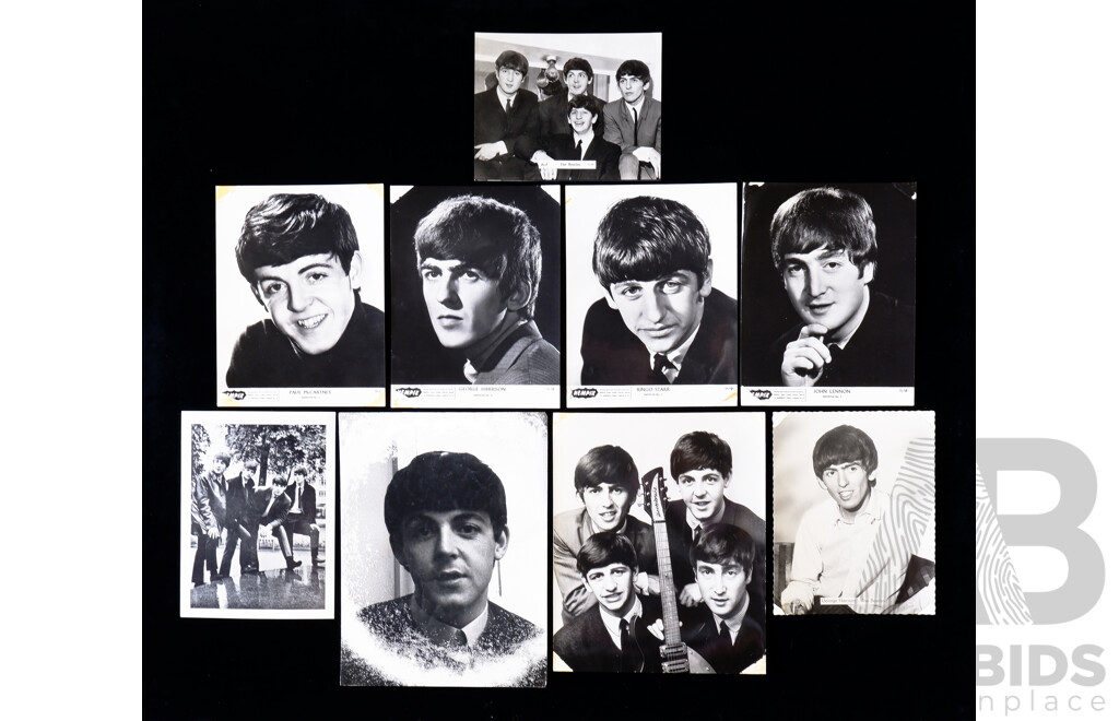 Vintage Nempix Beatles Promotional Photographs and Others Including Group Shots and Individual Portraits of All Members (9)