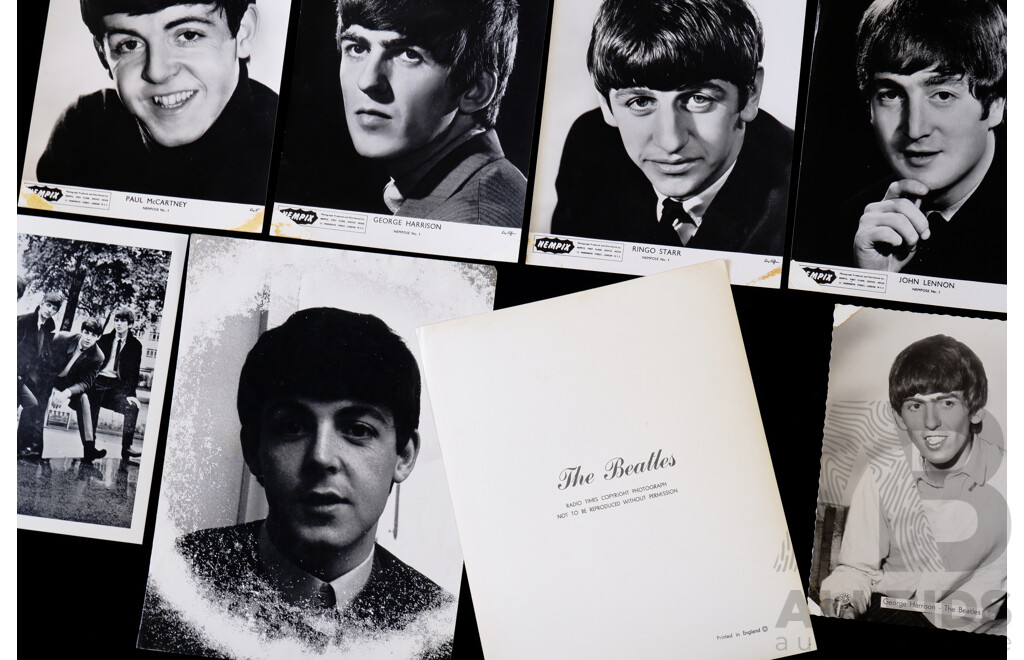 Vintage Nempix Beatles Promotional Photographs and Others Including Group Shots and Individual Portraits of All Members (9)