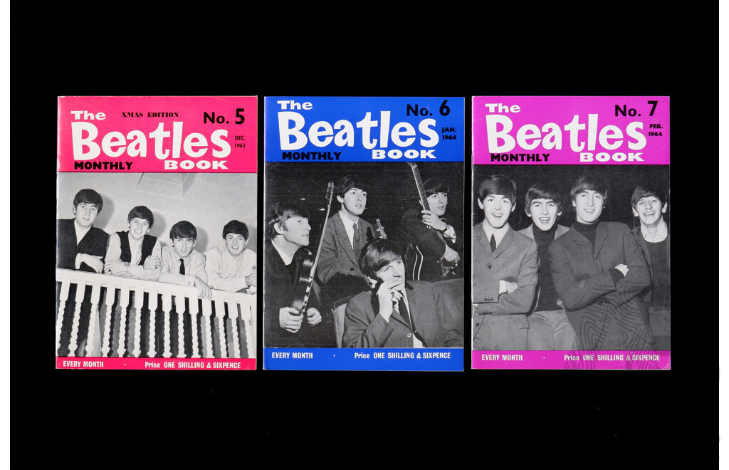 Vintage Beatles Book Monthly Including #5 December 1963, #6 January 1964, #7 February 1964