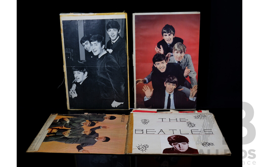 Collection of Three Vintage Beatles Scrap Books with Clippings From Magazines and Newspapers