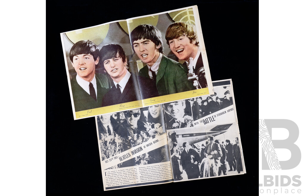 Vintage Teenagers Weekly Beatles Visit Feature June 17 1964 and Beatles in Sweden Boyfriend Extra! Newspaper