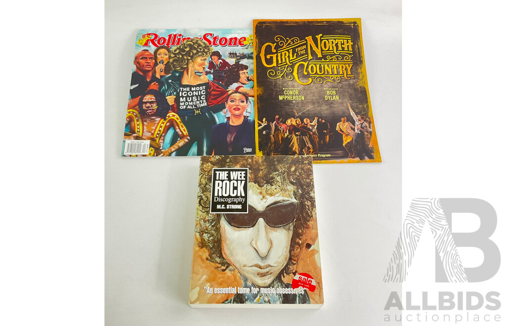 The Wee Rock Discography, M.C.Strong, Bob Dylan's Girl From the North Country Souvenir Show Program and Rolling Stones Most Iconic Moments of All Time