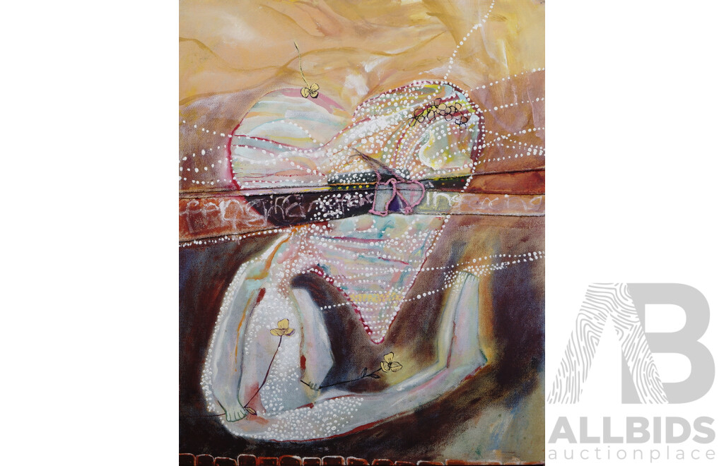 Alasdair Nicol & Michelle McCosker, St Valentines Splitting Heartache, Mixed Media on Canvas, 51 x 41 cm