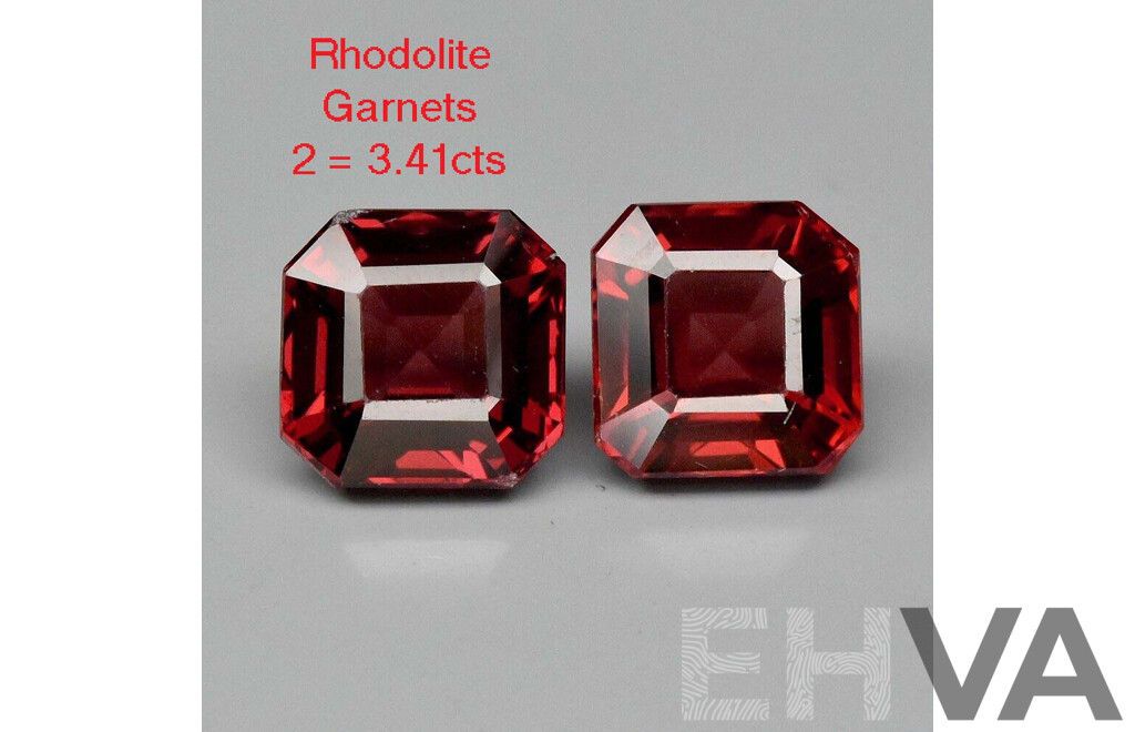 Natural Rhodolite GARNETS Pair