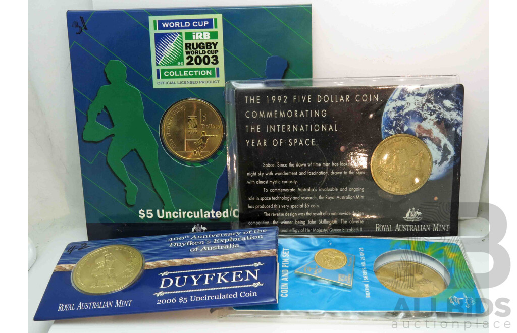 Collection of Australian $5 Commemorative Coins - all Uncirculated