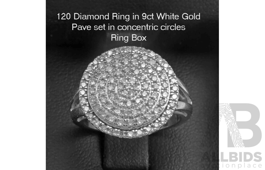 9ct White Gold Diamond Ring