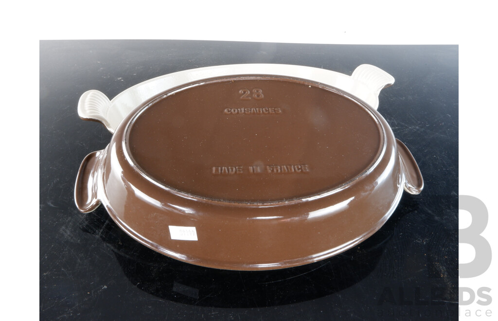 Two Cousances Oval Enameled Cast Iron Cookware