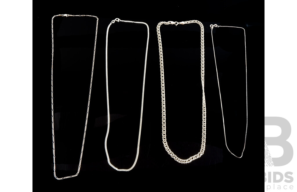 Four Sterling Silver Necklaces, Including Angus and Coote