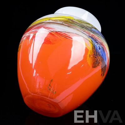 Australian Studio Art Glass Hansa Vase by John Van Horssen of Quaama Studios, Signed to Side