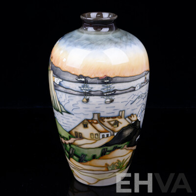Limited Edition 171 of 200 Moorcroft Porcelain Vase in Smugglers Cove Design by Paul Hilditch in Original Box