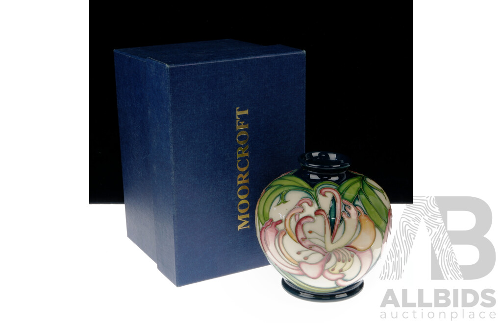 Limited Edition 16 of 30 Moorcroft Porcelain Vase in Hispadula Haze Design by Kerry Goodwin in Original Box