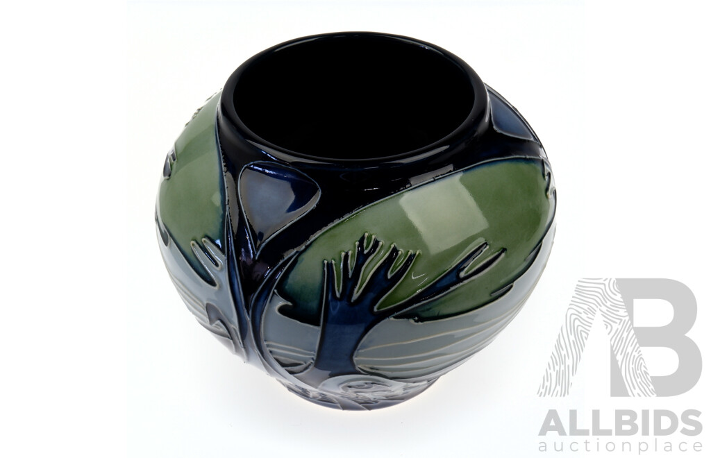 Moorcroft Porcelain Vase in Knypersley Design by Emma Bossons in Original Box