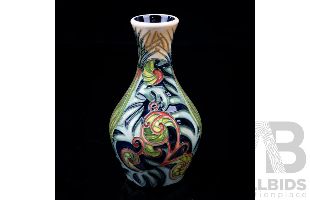 Moorcroft Porcelain Vase in NZ Fern Design by Philip Gibson in Original Box