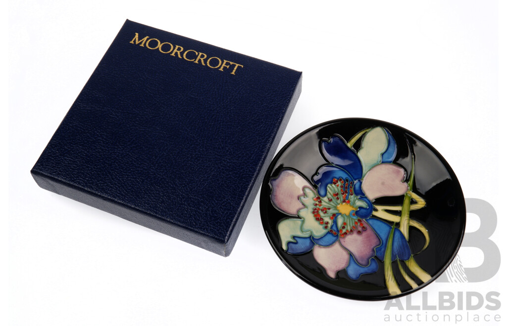 Moorcroft Porcelain Plate in Night Time Seranade Design by Kerry Goodwin in Original Box