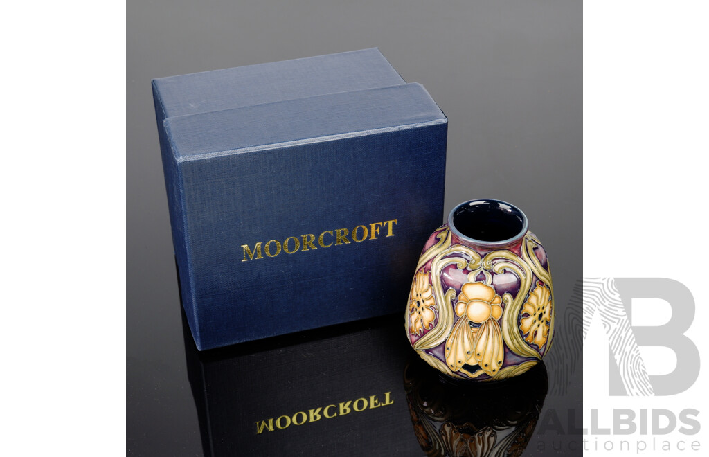 Limited Edition Moorcroft Porcelain Vase in Queen Bee Design Made for Talents of Windsor in Original Box