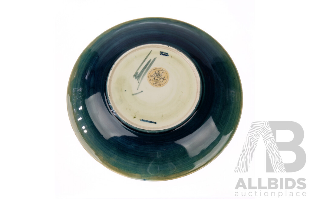 Vintage Moorcroft Porcelain Plate in Anemone Design, Circa 1930