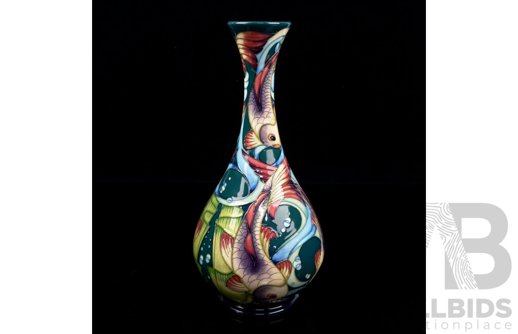 Limited Edition 56 of 100 Moorcroft Porcelain Vase in Lagoon Designby Philip Gibson