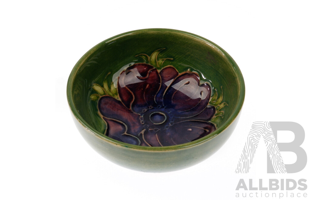 Vintage Moorcroft Porcelain Bowl in Anemone Design