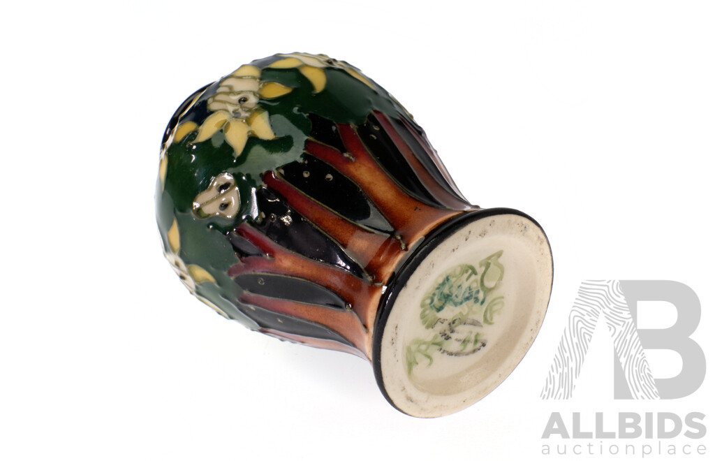 Moorcroft Porcelain Miniature Vase with Floral Motif