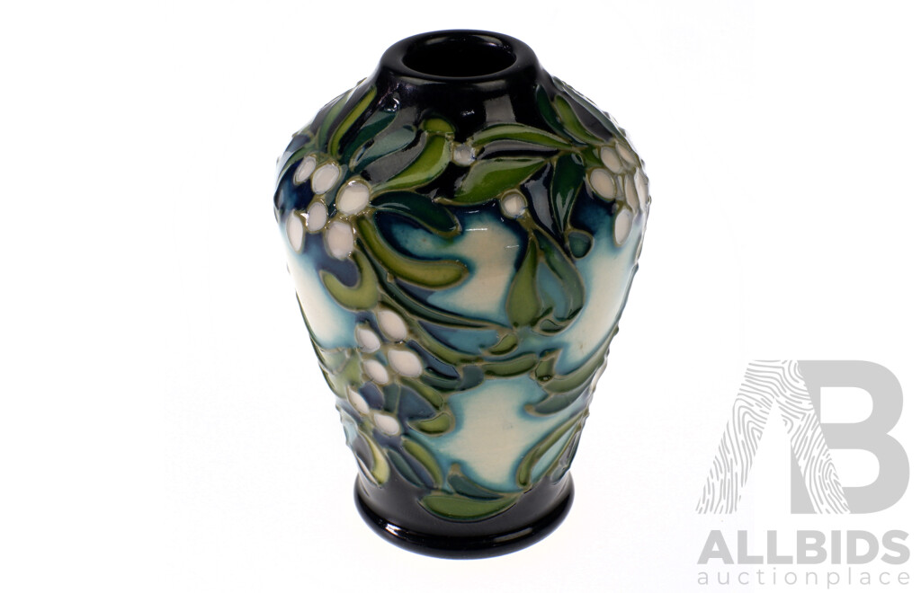 Moorcroft Porcelain Miniature Vase with Floral Motif