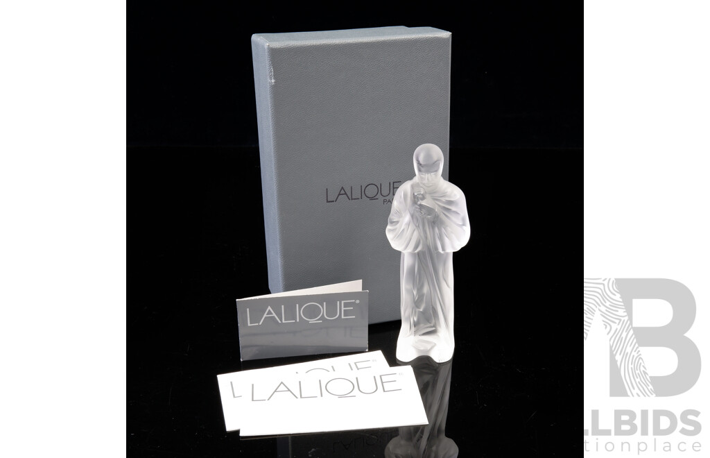 Lalique Paris Crystal Joseph Sculpture From the 1999 Nativity Series in Original Box