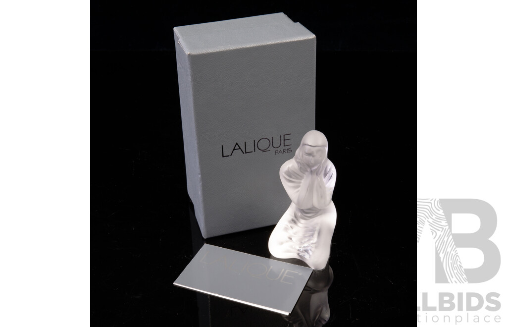 Lalique Paris Crystal Mary Sculpture From the 1999 Nativity Series in Original Box