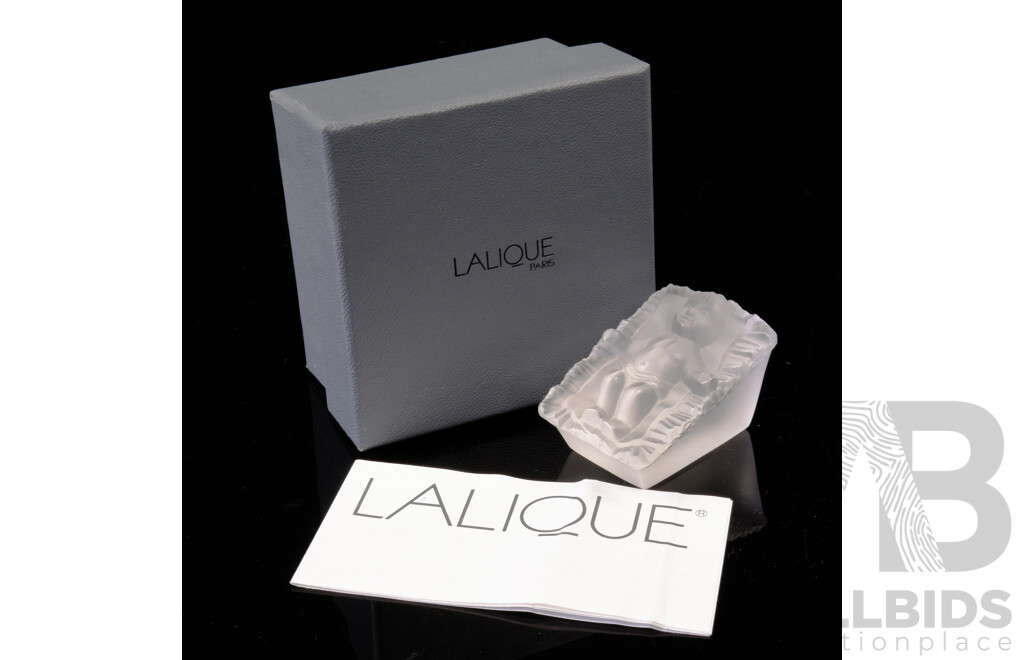 Lalique Paris Crystal Baby Jesus Sculpture From the 1999 Nativity Series in Original Box