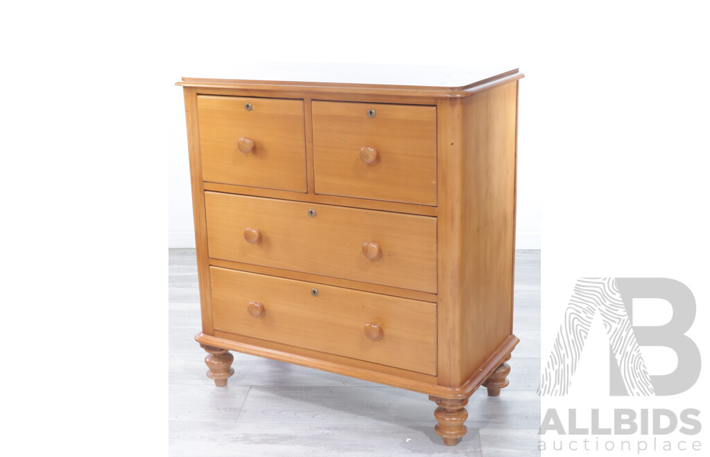 Kauri Pine Chest of Four Drawers