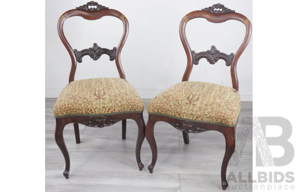 Pair of 19th Century Balloon Back Dining Chairs