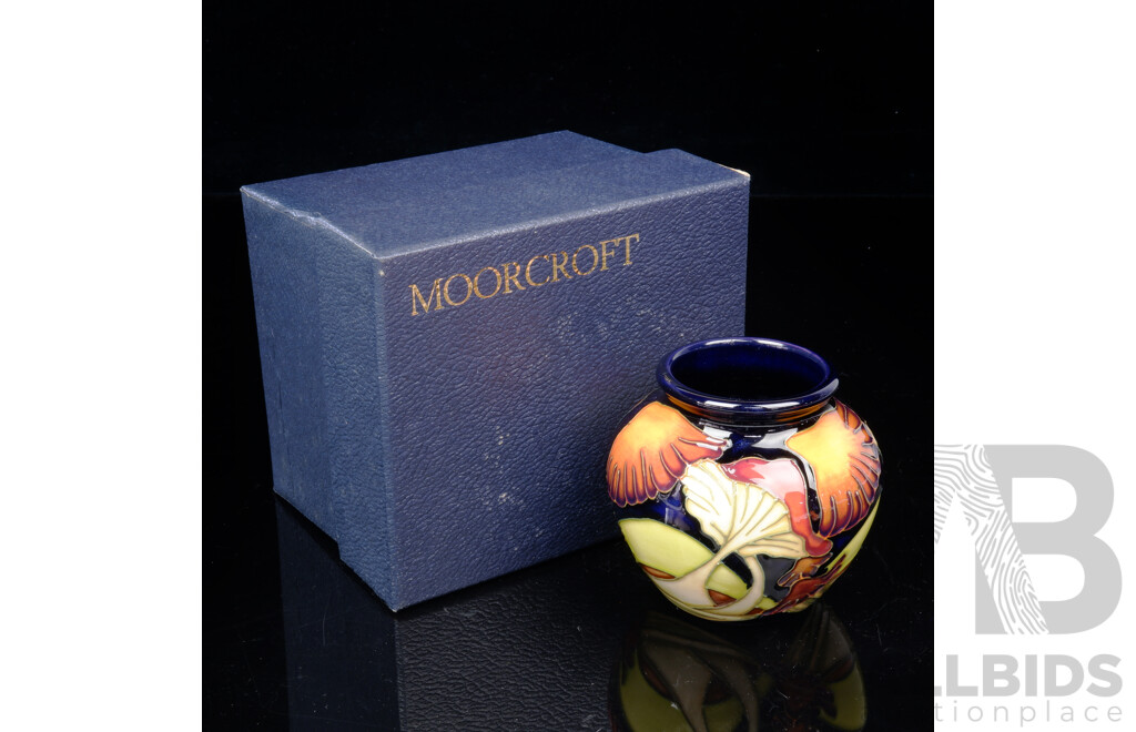 Moorcroft Porcelain Vase in Queens Choice Design by Emma Bossons in Original Box